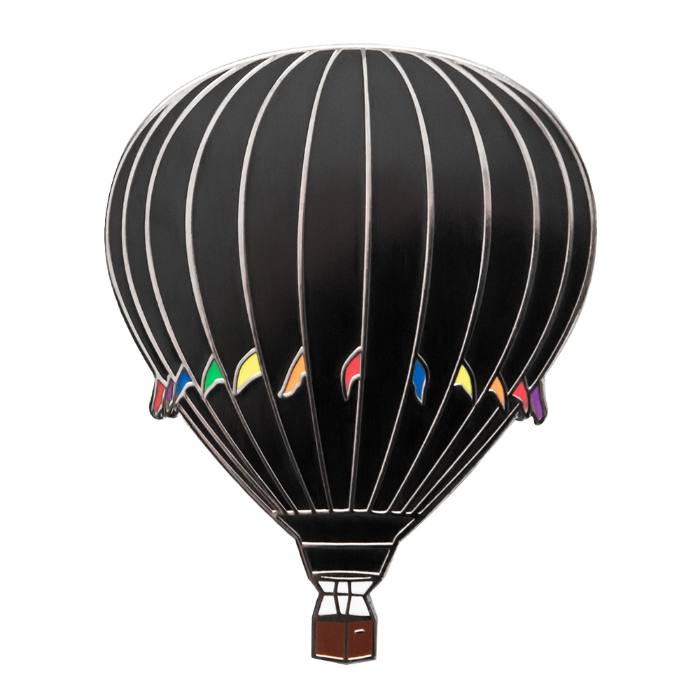 Black Rainbow Enamel Balloon Pin