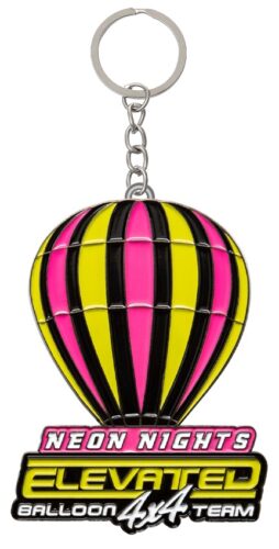 Custom Balloon Merch – Silver Keychain – Balloon Team Neon Nights Elevated Custom Balloon Merch - Silver Keychain - Balloon Team Neon Nights Elevated